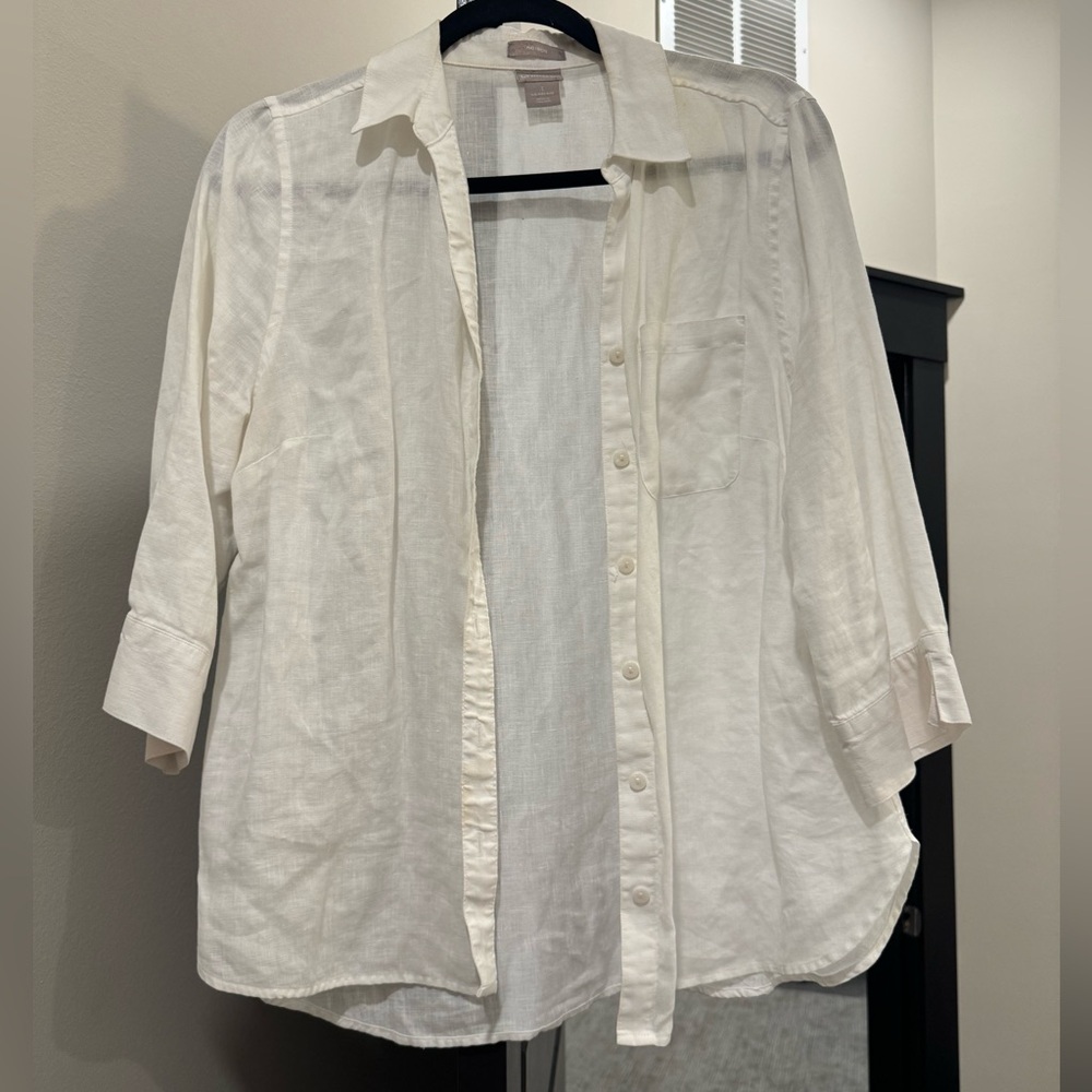Chico's White No-Iron Blouse